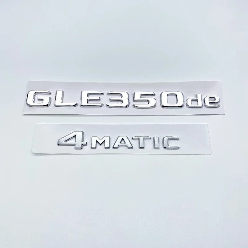 3D ABS Chrome Glossy Black Letters GLE350e GLE350de GLE500e 4Matic Emblem for Mercedes Benz W166 Car Trunk Logo Sticker