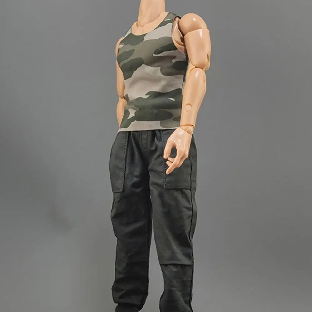 الشكل القمم ل 12 "عمل الجندي تي شيرت غير رسمي 1/6 ملابس مصغرة الجندي الشكل ملحق الرياضة القاع