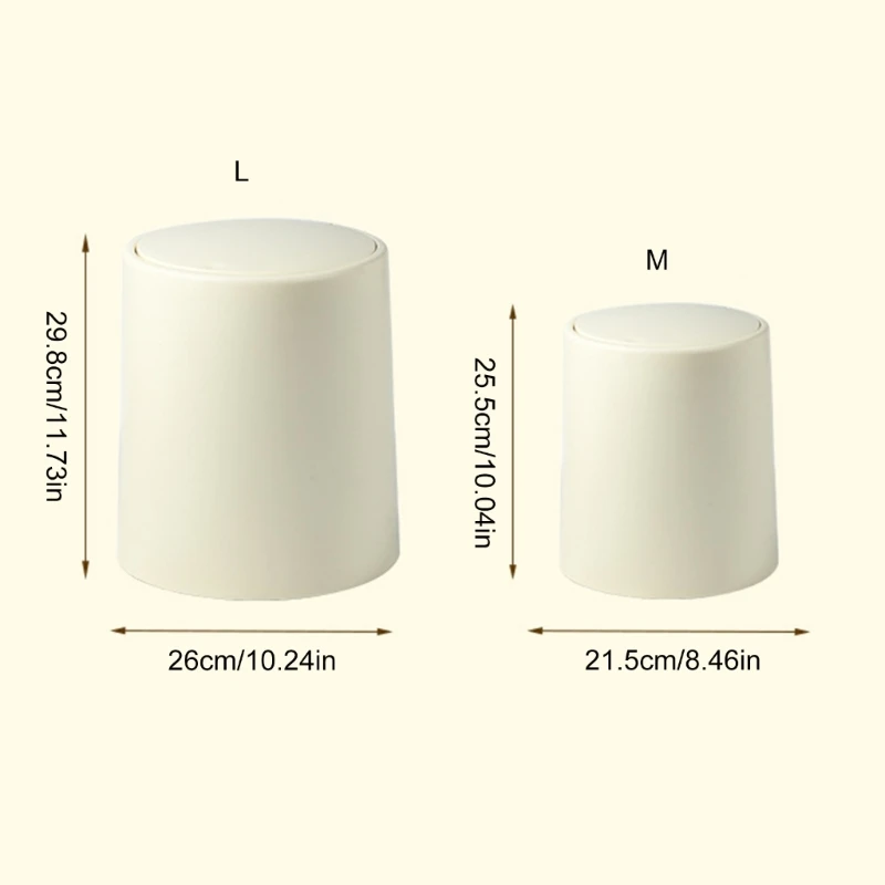 Elegant Accent Press Type Trash Container Bathroom Storage Bucket Garbage Can Fit Seamlessly in Small Space D2RD