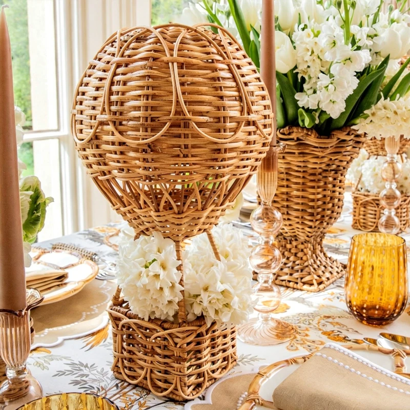 Nordic Wind Children's Room Preschool Places Photography Institutions Home Decoration Supplies Hand-woven Rattan Hot Air Balloon