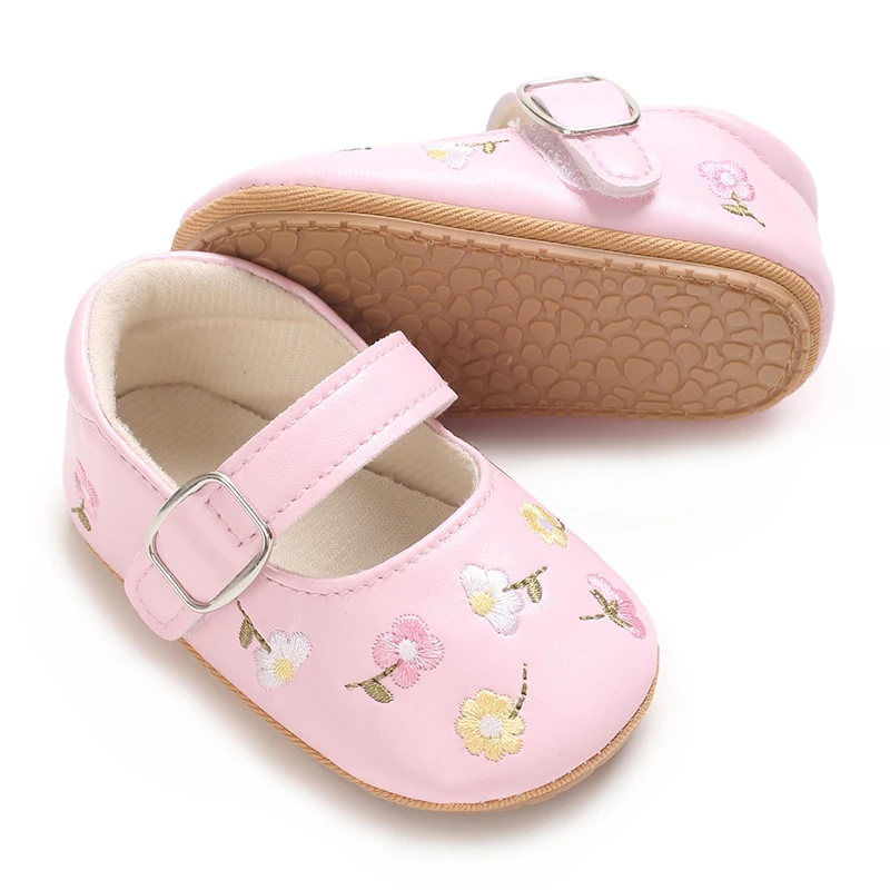 Spring And Autumn Baby Girl's Walking Shoes Anti Slip One Year Old Soft Soled Baby Shoes Princess Shoes Single Shoes