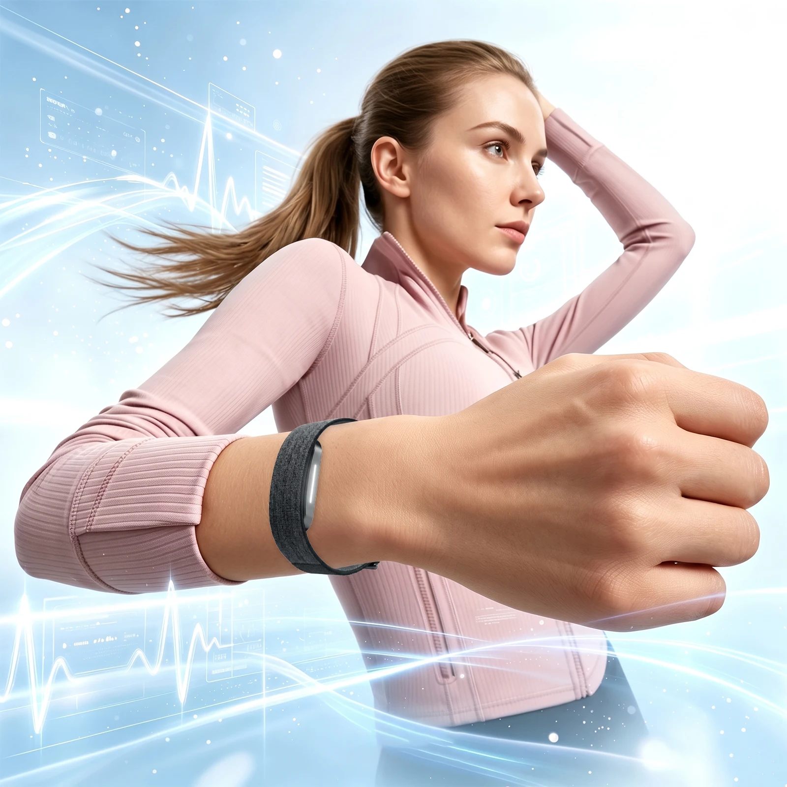 Breathable Fitness Tracker Band for Hume Band 2.0 Braided Nylon Adjustable Sweat-wicking Wristband Sleep Tracking