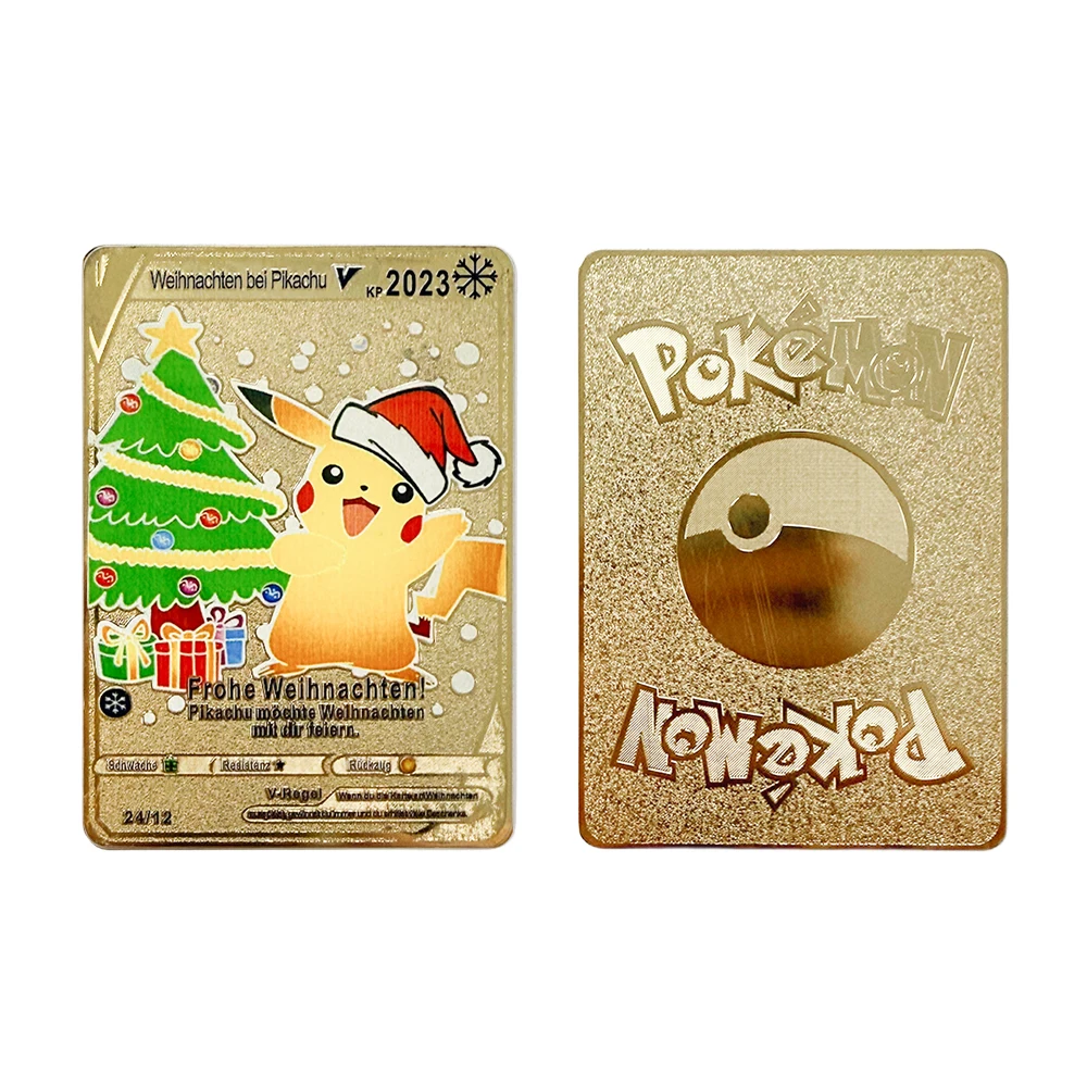 

MINISO Popkomon Metal Card - Gold Black English Version Anime Collection Trading Cards Kids Toys Gifts Game and Anime Peripheral