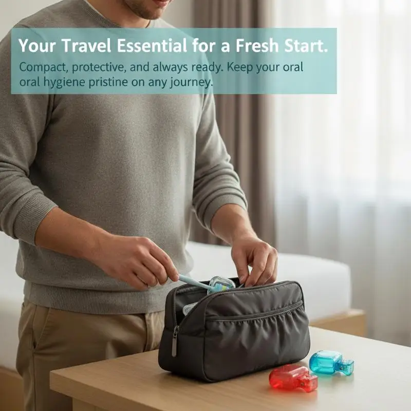 Travel Plastic Toothbrush Protector Case Dustproof Portable Design with Clip Cap for School Dorm Business Trip