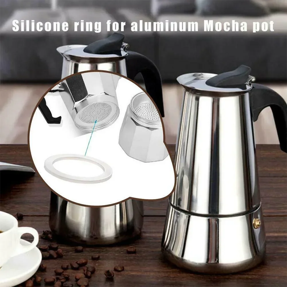 2PCS Silicone Moka Pot Seal Ring Stainless Steel Filter Coffee Pot Washer Gasket Ring Coffee Makers Accessories