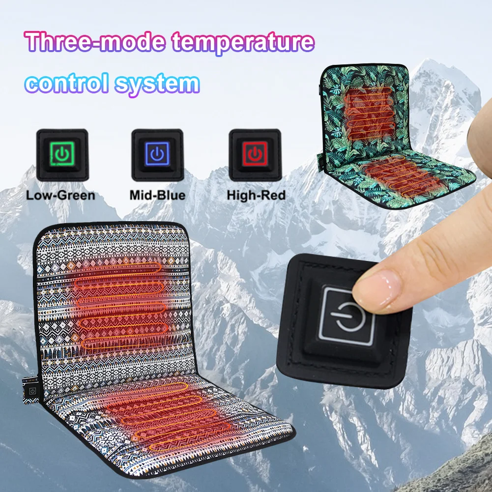 Electric Heated Chair Cushion 3 Levels Portable USB Heating Seat Pad Winter Warm Cushion Mat for Home Office Car Camping Fishing