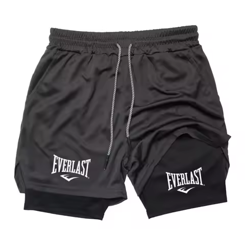 Men Sport Shorts Sportswear Double-deck Running Shorts 2 In 1 Beach Bottoms Summer Gym Fitness Training Jogging Short Pants Men