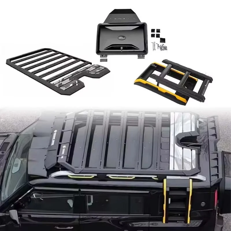 3-Piece Set Telescopic Side Ladder Side Storage Box Luggage Roof Rack for Jetour T2 2025 2026 Accessories