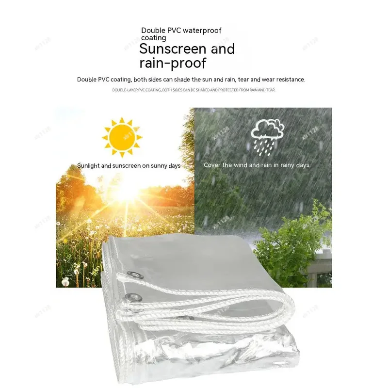 

Transparent PVC Waterproof Tarpaulin Rainproof Cloth for Garden Balcony Door Window