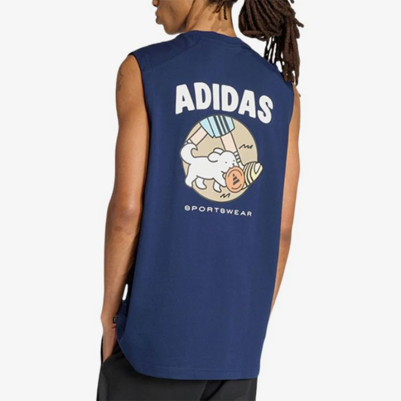 Adidas genuine round neck pullover vest men's pocket sleeveless casual top KE6169