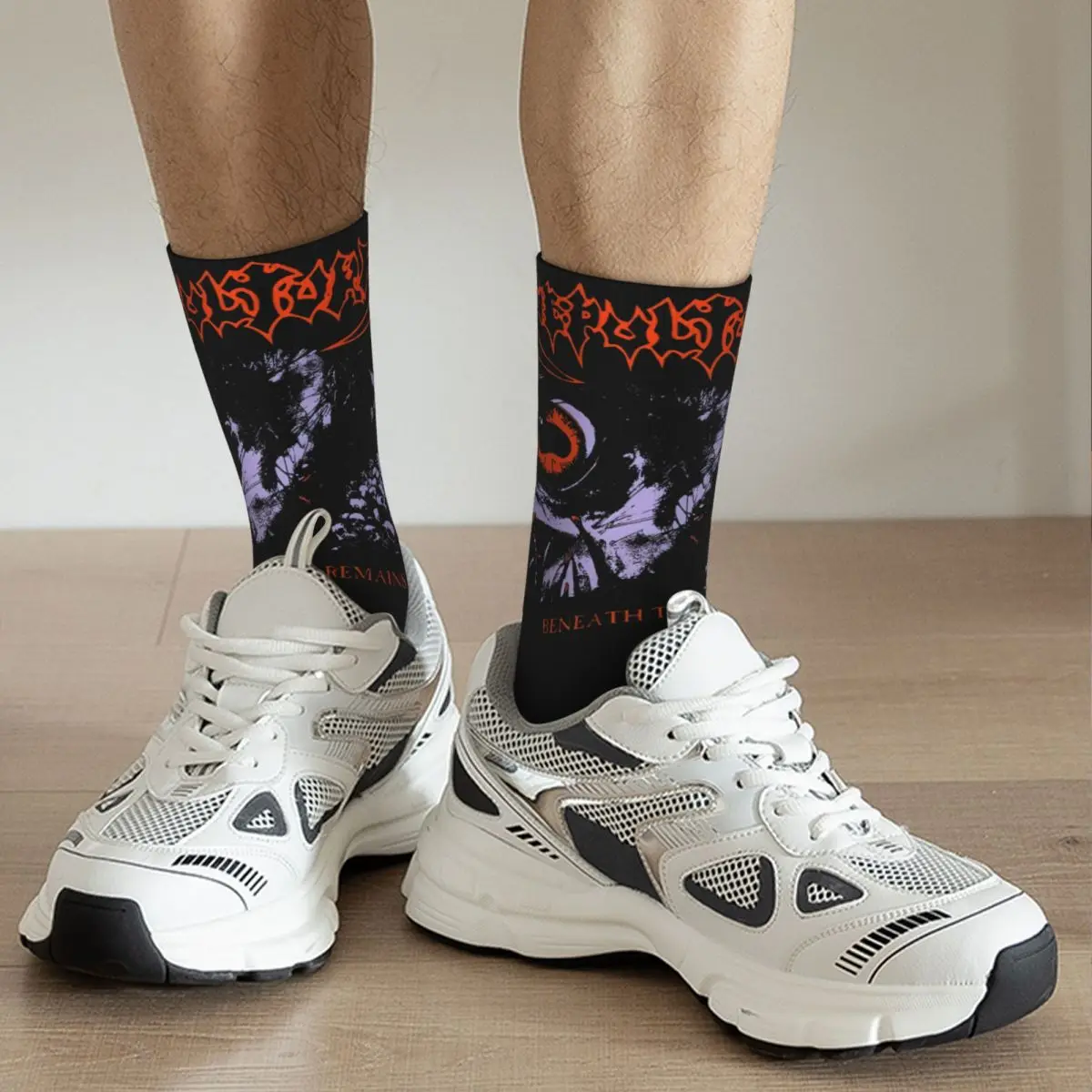 Crazy Design Men\'s Women\'s Sepultura Heavy Metal Band Crew Socks Vintage Rock Music Accessories Basketball Socks Cute Gift Idea