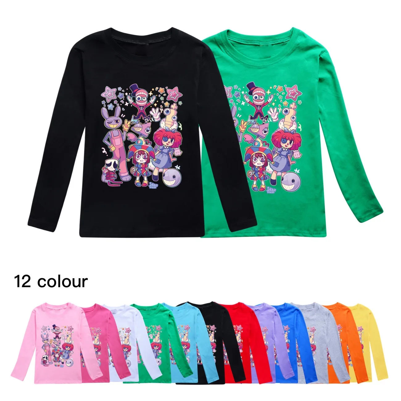 

The Amazing Digital Circus Clothes Kids Cartoon Pomni Jax T Shirt Baby Girls Long Sleeve Tops Toddler Boys O-neck Cotton T-shirt