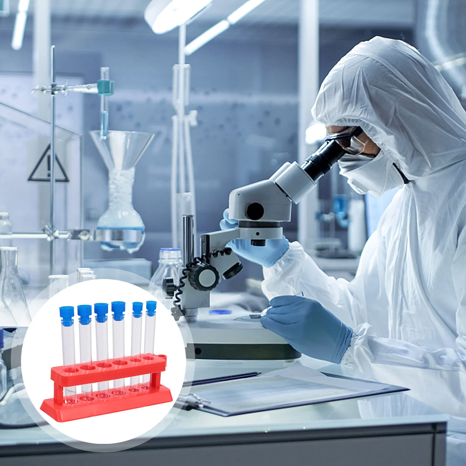 Experimental Test Tubes Professional Plastic Test Tube Rack Laboratory Organizer Lightweight Portable for Teaching