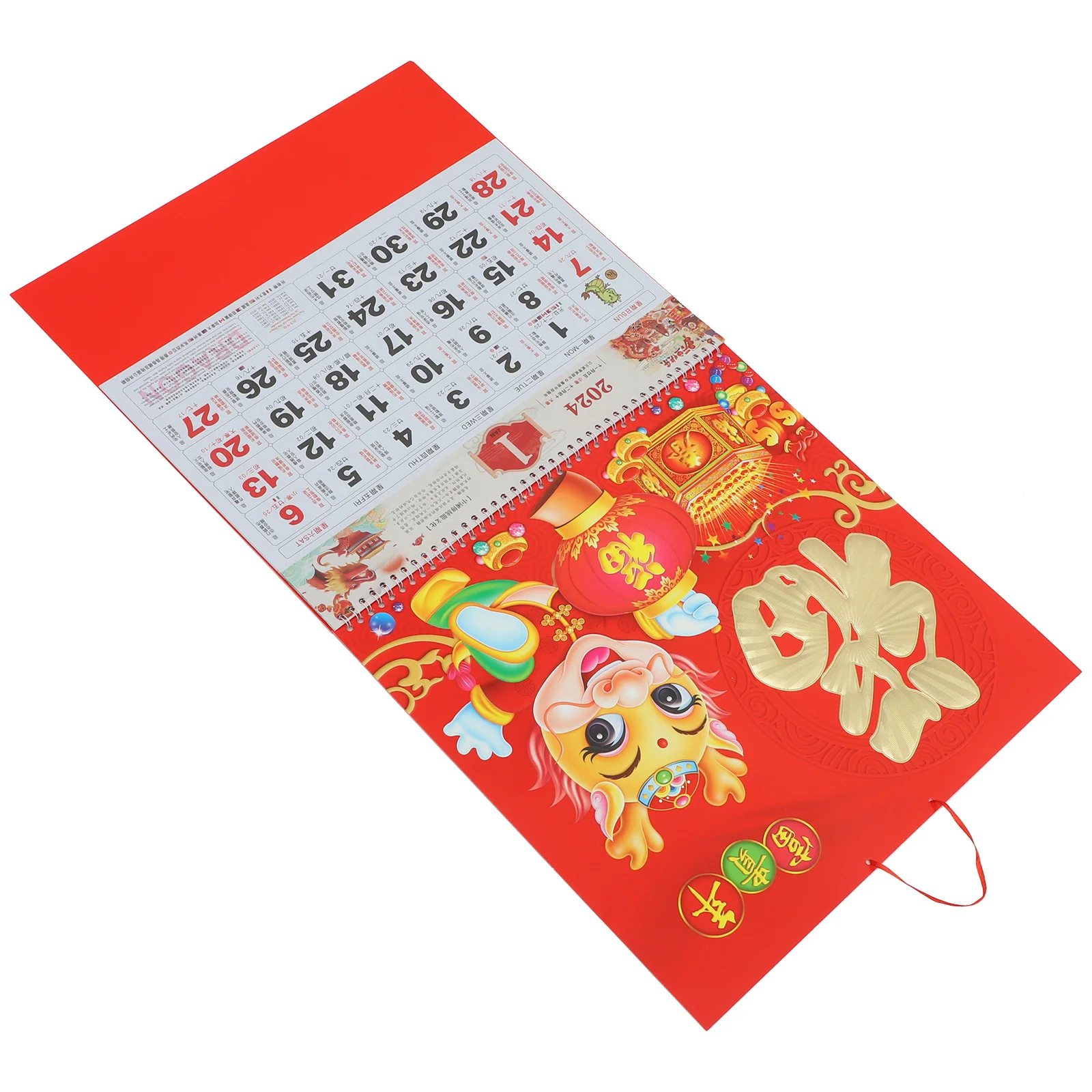 

Dragon Year 2024 Wall Calendar Chinese Traditional Hanging Calendar for Home Decorative New Year Gift Festival Decoration