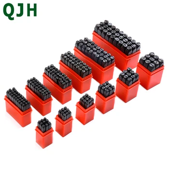 Mektup ve Numara Damga Yumruk Seti Sertleştirilmiş Çelik Metal Ahşap Deri Çelik Yumruk Alfabe Mektup Numarası Aracı Deri el sanatları Damga