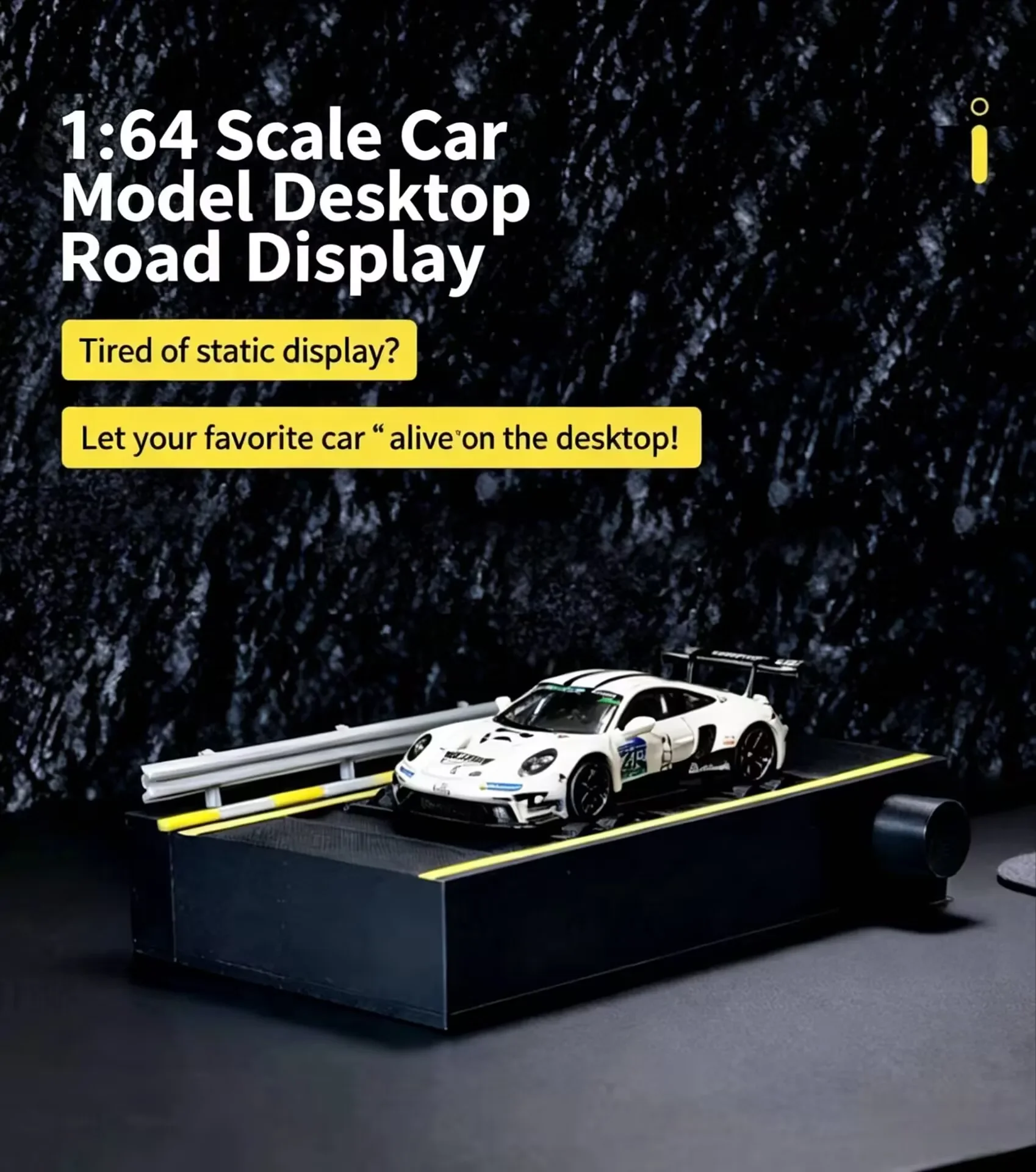 1/64 Scale Car Models Dynamometer Model with Type-C Interface Adjustable Speed Wheelbase Desktop Race Track Accessory