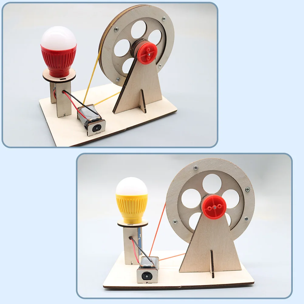 Mini DIY Handkurbel Generator Glühbirne STEM Wissenschaft Experiment Kit & Bildung Modell für Kinder Geschenk Spielzeug Lernprojekt – Detail 3