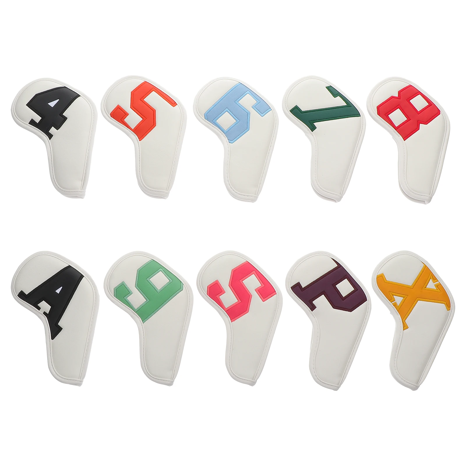 

10pcs Golf Club Head Covers Durable PU Putter Sleeve Protector For Sports Golf Rod Bags Travel Accessories