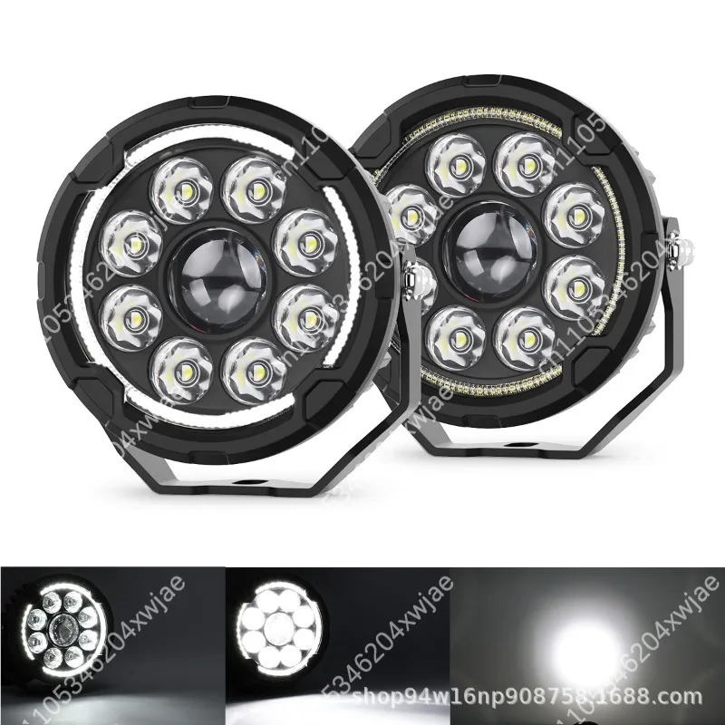 4.5 Inch 9 LED Motorcycle Spotlights Driving Light High Low Beam Fog Light For Crash Bar Bumper Universal GRGS