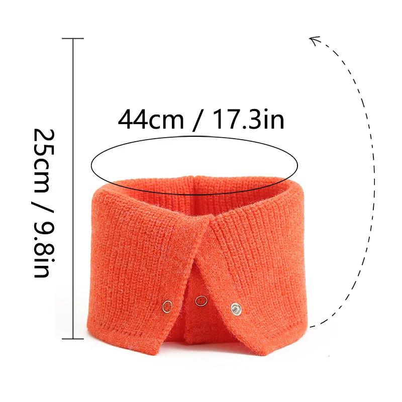 Korean Solid Knitted Warm Ring Scarf Unisex High Neck Fashion Neckerchief Children Wind Protection For Kids Spring Autumn Winter