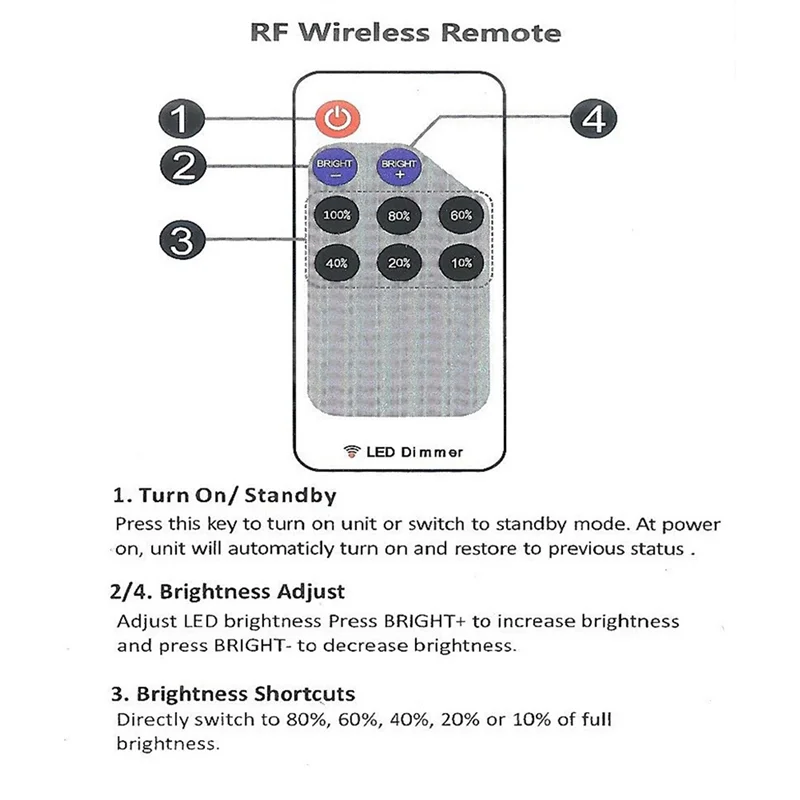 DIGIT-2X LED einfarbiger Dimmer DC 5 V 12 V 24 V 5050 2835 Streifenlichter Konstantspannung PWM-Signalregler RF 9-Tasten-Fernbedienung