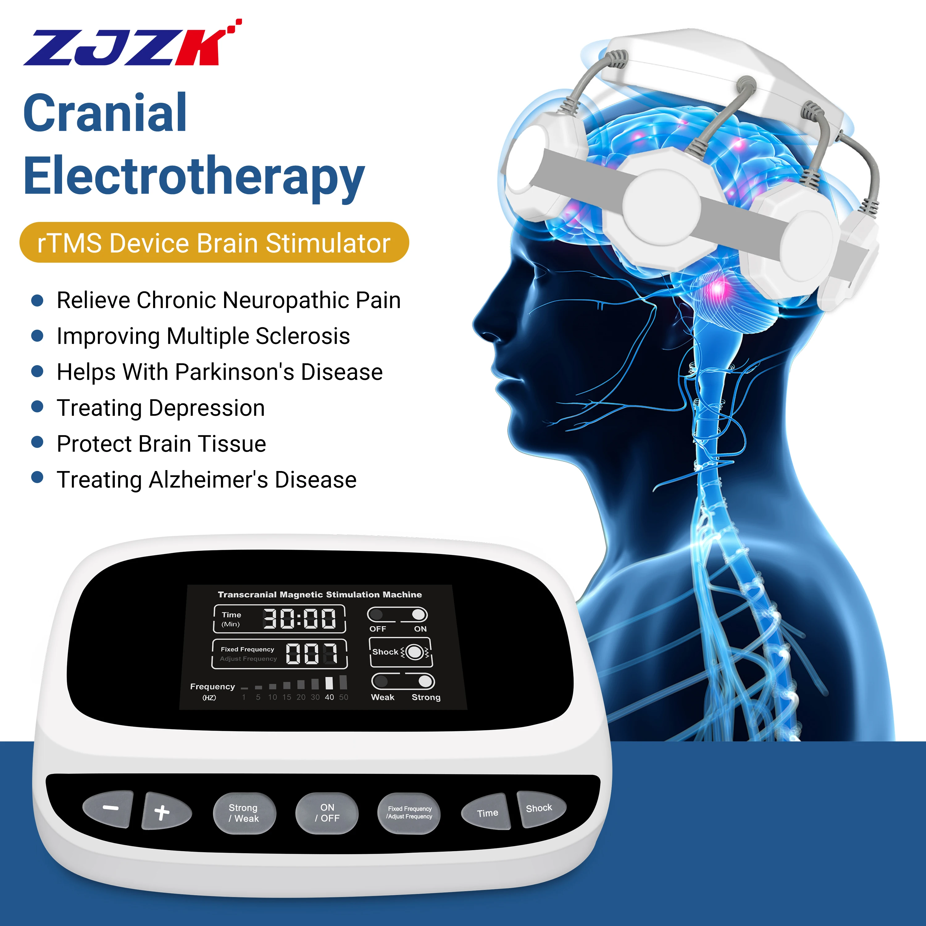 

ZJZK Transcranial Magnetic Stimulation And Depression Transmagnetic Brain TMS Treatment For Anxiety Alzheimer'S Disease(AD)