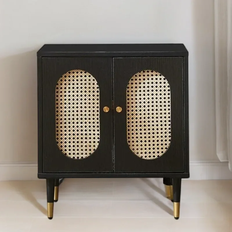 Bedside Table Open Cabinets Small Auxiliary Tables Bed Headboard Black Dresser Room Sofa Side Living Nordic Narrow Design
