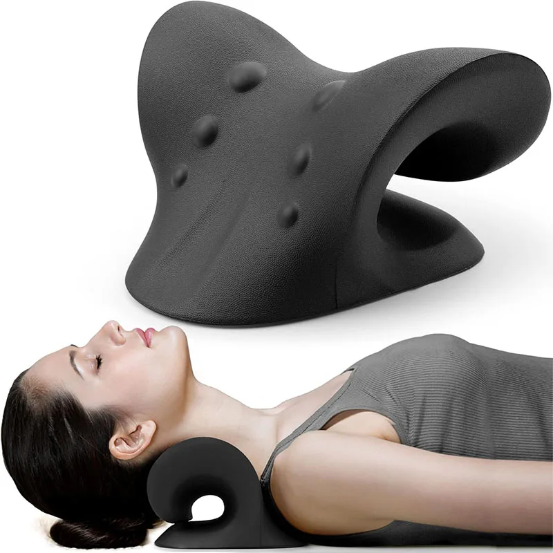 Neck and Shoulder Relaxer Cervical Traction Device Pain Relief and Cervical Spine Alignment Chiropractic Pillow Neck Stretcher