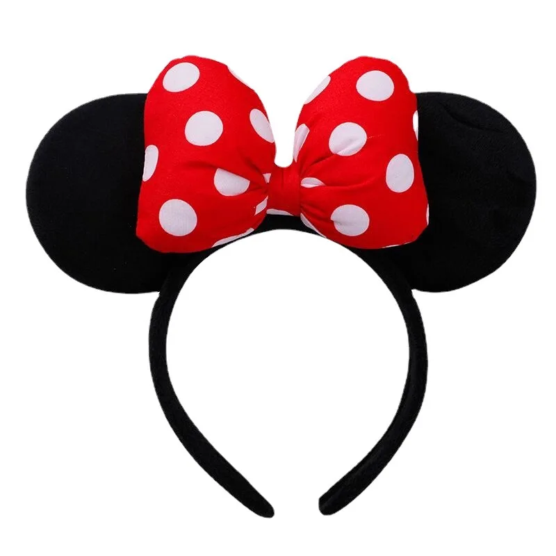 Disney Mickey Mouse Ear Headband Amusement Park Hair Hoop Fish Scale Sequin Mesh Party Headwear Girl Toy Birthday