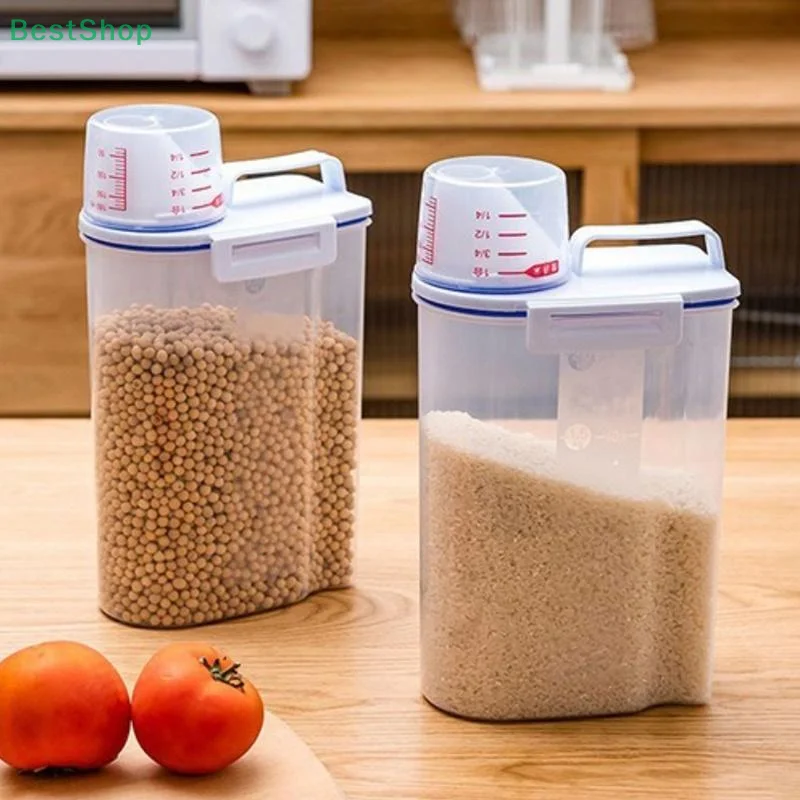 🍄 Getreide-Vorratsglas, versiegelter Reiskübel, Tiernahrungsbehälter, Küche, Lebensmittelaufbewahrung, versiegeltes Glas, feuchtigkeitsbeständig
