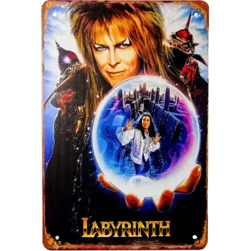 Labyrinth Fantasy Sci Fi David Bowie Film Vintage Metal SigN Tin Sign 12x8 Inch