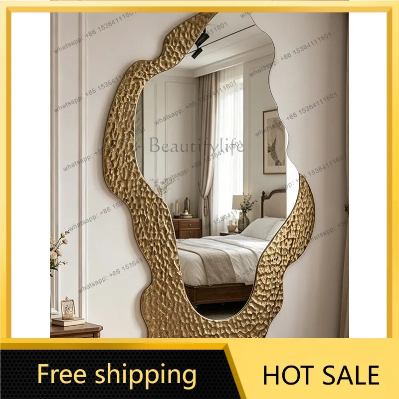 YJ French Creative Irregular Full‑Length Wall‑Mount Dressing Mirror For Boutique Store Household Wall Decor Space