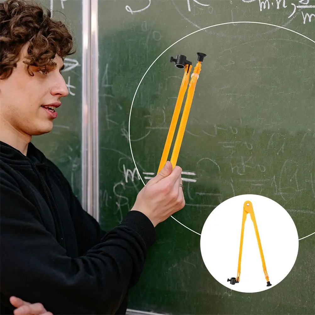 2Pcs Plastic Large Drawing Tool for Whiteboard Sturdy Circular Math Pencil Compass Teaching Aid