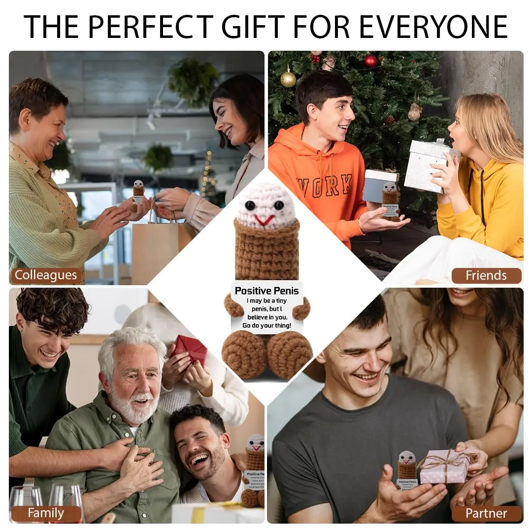 كروشيه إيجابي دعم عاطفي Plushies هدايا جديدة للكبار والأصدقاء والأصدقاء والزوج متعة أشياء غريبة هدايا منزلية إيجابية