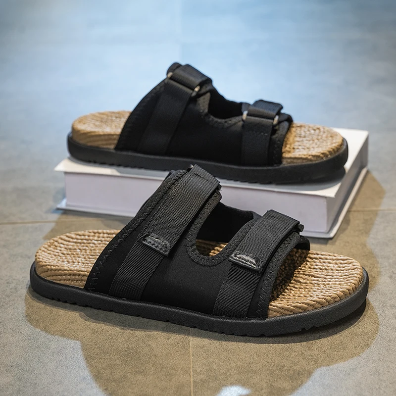 Men's Fashion Cork One strap slippers summer soft sole Non slip Quick Dry light casual Slides outdoor Beach Pool Trendy slippers