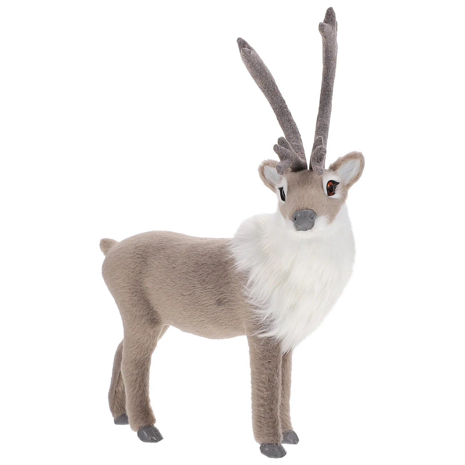 Simulation Elk Decoration Garland Animal Figurine House Imitation Deer Adornment Realistic Ornament Plastic Faux Fur Xmas Home