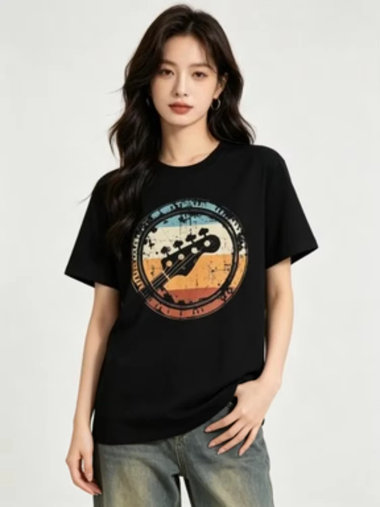 Vintage Bass Guitar Headstock For Bassist And Bass Player T Shirt Graphic Streetwear Birthday Gifts Summer T-shirt