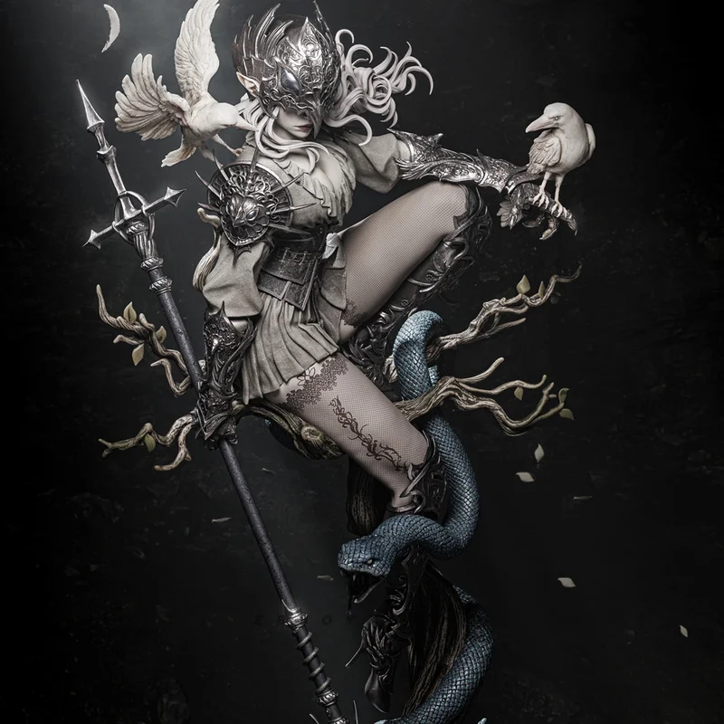 

90mm 150mm Crow Contract Queen Resin Model Figure Gk Micro Miniature 3d Printed White Model Toy Unassembled And Unpainted Kit