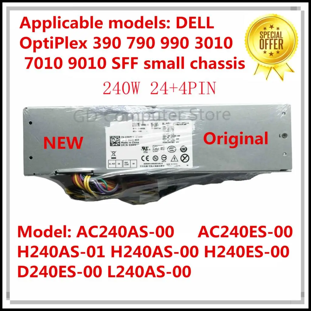 NEW Origina For Dell OptiPlex 390 790 990 3010 7010 9010 SFF Power Supply 3WN11 L240AS-00 TXYM H240AS-00 AC240AS-00 01 H240ES-00