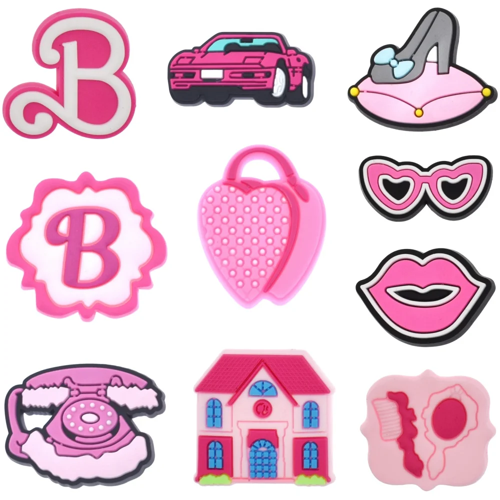 10Pcs Pink Shoe Charms for Girls Women,Cartoon Shoe Charms, Aesthetic Shoe Charms for Teens Girls and Women for Party Favors