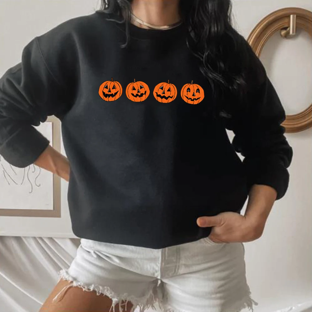 Pumpkin Sweatshirt Pumpkin Sweater Jack-o-Lantern Shirt Halloween Crewneck Sweatshirt Fall Halloween Sweater Spooky Season Top