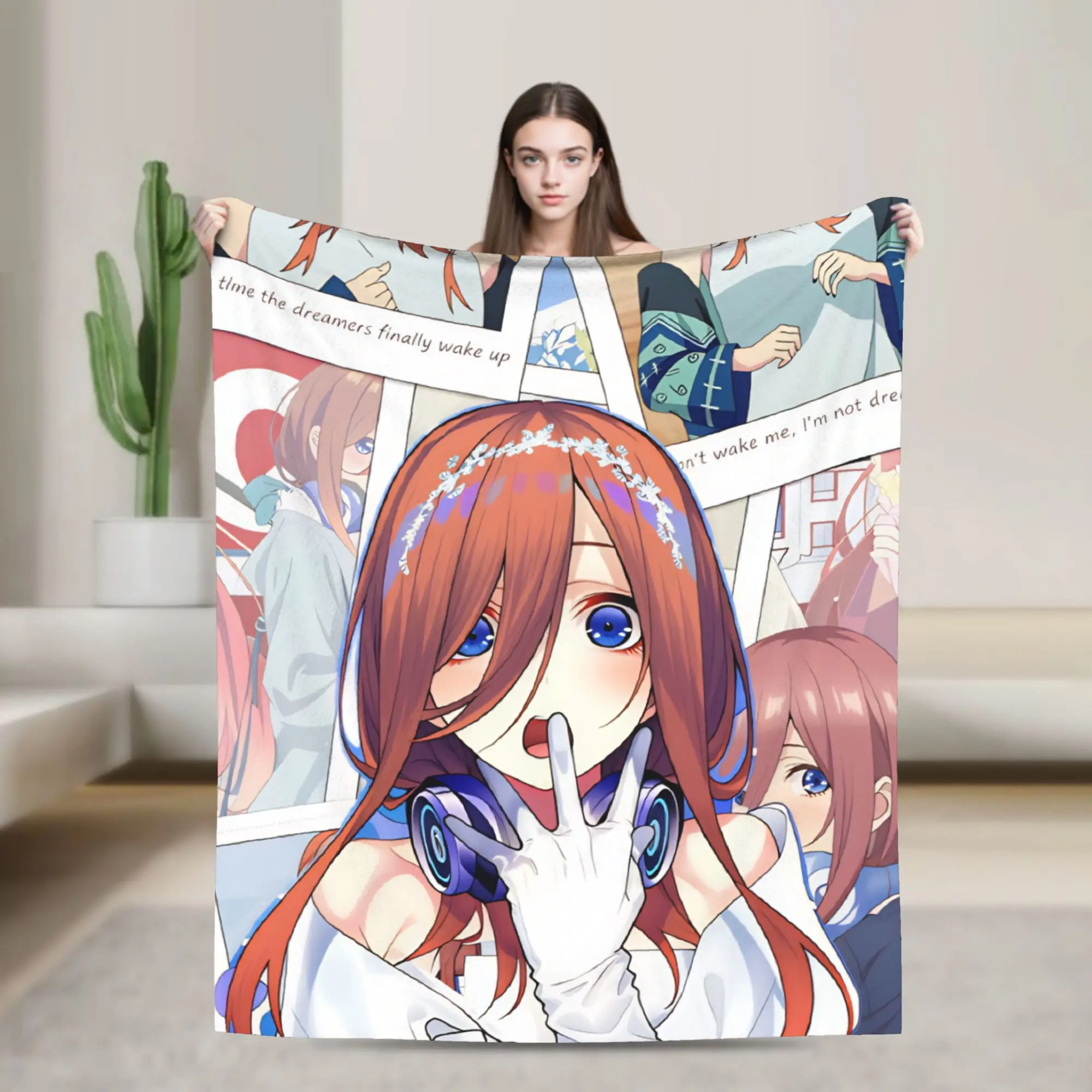 The Q-Quintessential Q-Quintuplets  Blanket Quality Warm  Bedding Throws Winter Girls Boys Couch Chair Sofa Bed Graphic