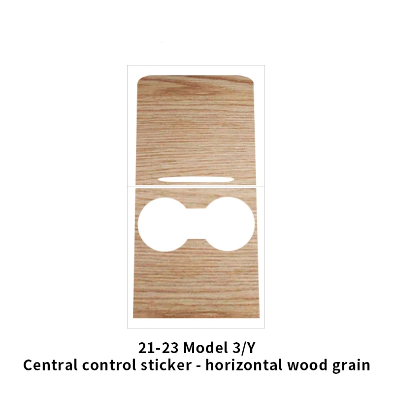 Wood Grain Horizontal Stripes ABS Console Panel Film Cover for Tesla Model 3 Y 2021-2023 Wood Finish Car Interior Accessory
