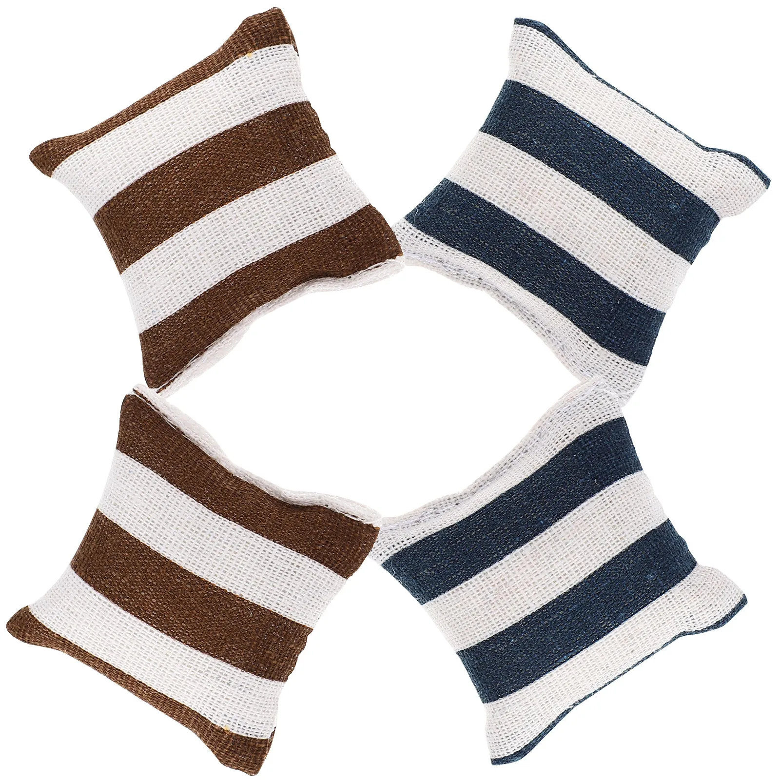 

4Pcs Tiny Sofa Pillow for Mini House Decor Fine Workmanship Exquisite Detail Fashionable Smooth Texture Excellent Decorative