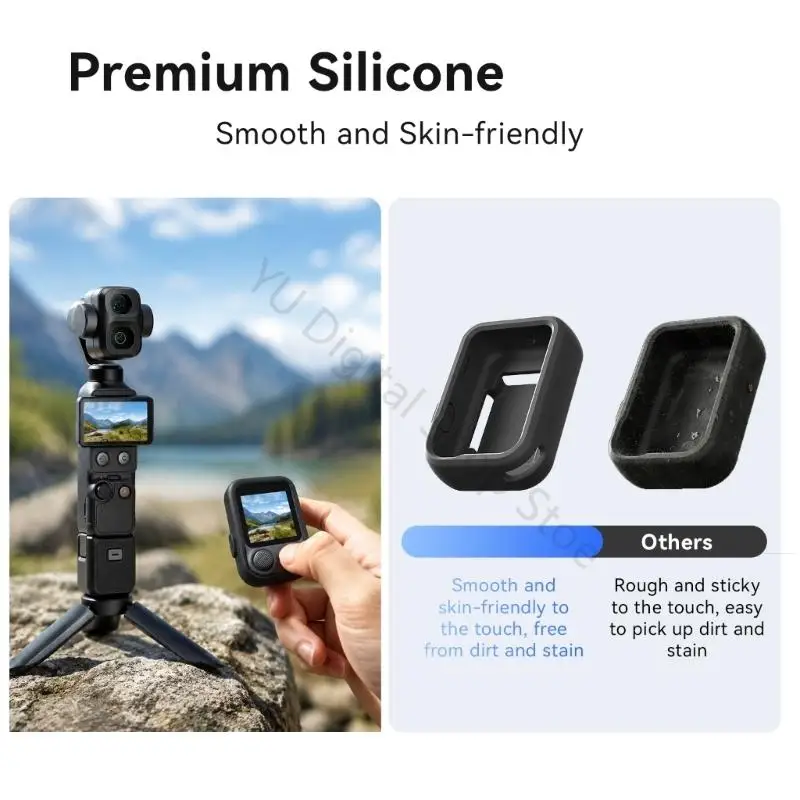 96BA Fernbedienungsschutzhülle für Pocket 4pro Sucher-Fernbedienung, Silikonhülle und Handgelenkschnur-Set für die Reisetasche – Detail 5
