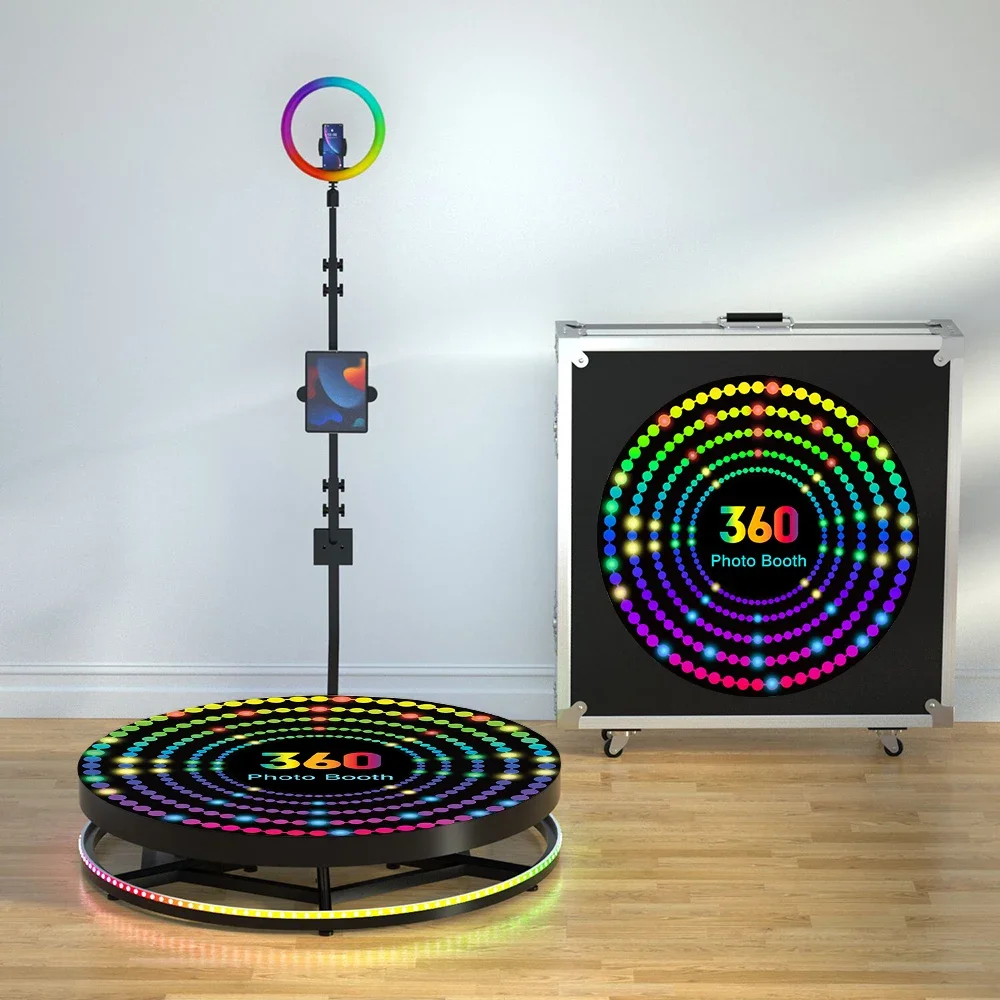 Selfie 360 Photo Booth Machine for 1-7 People with Free Logo Flight Case 360 Camera Booth for Parties Events