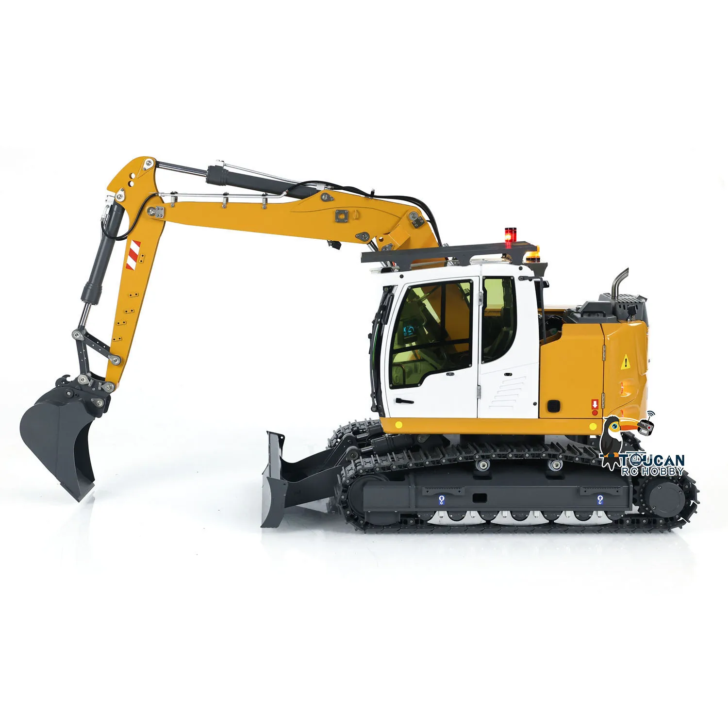 

1/14 CUT Model RC Hydraulic Excavator 914 5CH Valve Metal Remote Control Digger Warning Light Flysky ST8 Radio Sound System