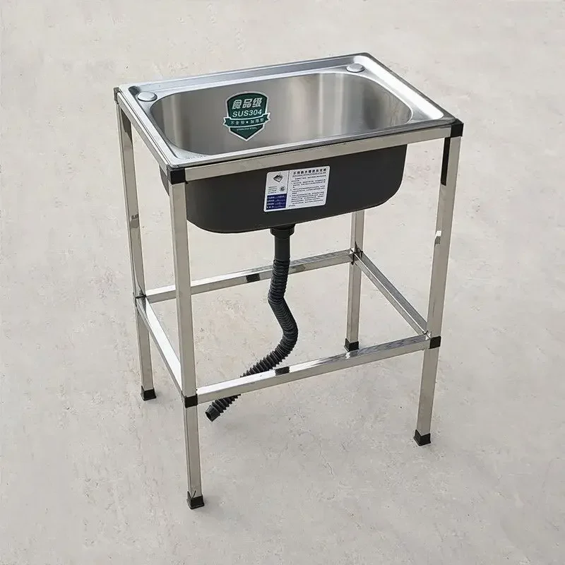 Kitchen Household 304 stainless steel sink Single sink with bracket Vegetable sink Dishsink Large single basin Wash basin