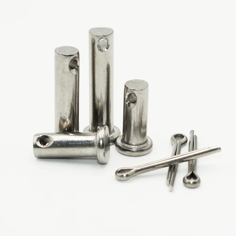 Achsstift aus Edelstahl 304, flacher Kopf, zylindrischer Stift mit Lochdübel, M3, M4, M5, M6, M8–M12, Schaft, Splint, Positionierungsstifte – Detail 4