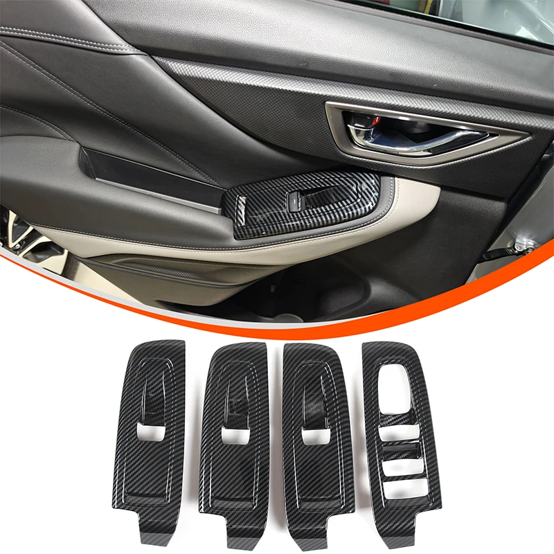 

For Subaru Forester 2019-2024 ABS Carbon Fiber Car Window Glass Lift Switch Button Panel Cover Trim Sticker Car Accessories